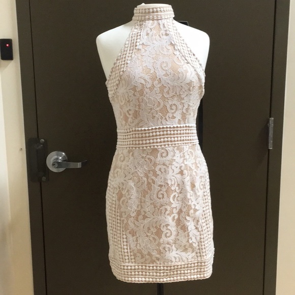 pretty little thing white crochet dress